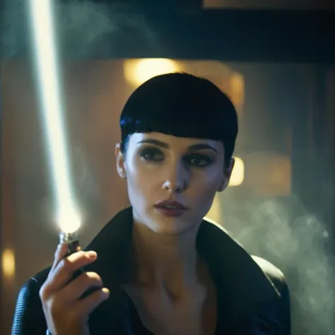 cinematic film still of Cinematic, Grainy:1, Detailed, Sharp Image, of
<lora:Kodak Motion Picture Film Style3:1>
Best Anamorphic-lens Cinematography Rachael an android woman with hazy cigarette smoke on in a dark room with cinematic strong key light staring at camera inspired by blade runner movie scene Anamorphic format Kodak Motion Picture Film Style, shallow depth of field, vignette, highly detailed, high budget, bokeh, cinemascope, moody, epic, gorgeous, film grain, grainy
