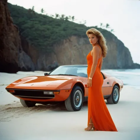 Tawny Kitaen in a white snake video skimpy white dress