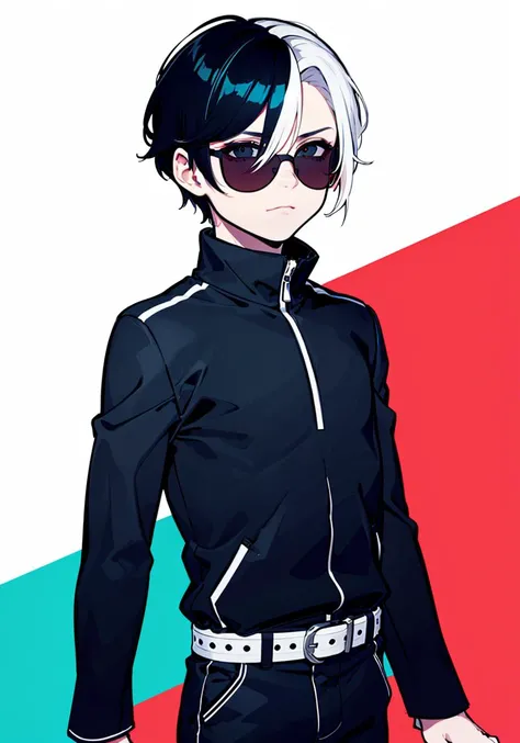 //
( code background), (data background,:1.2),
//
multicolored_background,red and white background,sam yang, (1boy:1.3), (short white hair,hair slicked back,:1.2)black sunglasses, expressionless,cowboy shot, no_eyes,(colored inner hair, colored_tips,:1.2),