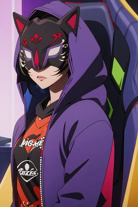 (masterpiece, best quality), 1girl, <lora:SaegusaYuu:1> saegusayuu, hoodie, mask, hooded jacket,