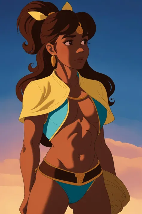 girl,thumb, 80s, fantasy, ,Amazon,queen,muscles <lora:80s_anime_iron:0.3>