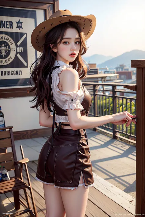 western cowboy style,photography,best quality, realistic, photorealistic, intricate details, (delicate detailed), (intricate details), cinematic light, best quality Backlights, clear line, 8k,ultra high res, <lora:style_niuzai768:1>, ulzzang-6500-v1.1
