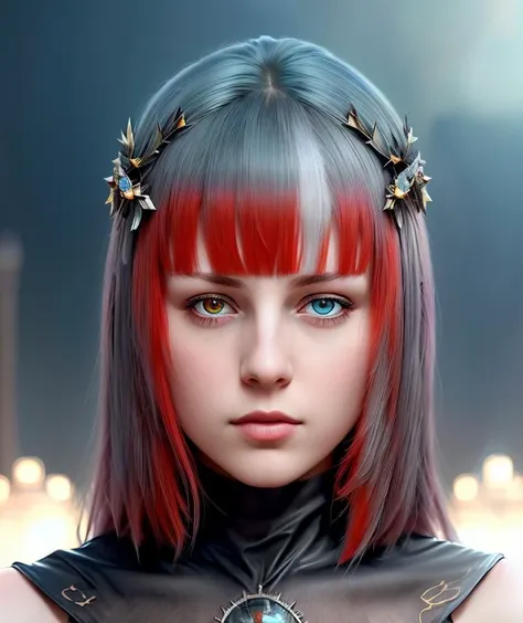 girl empress, epic crown on head, fantasy gothic palace, in sci-fi clothes, head and shoulders portrait, subtle muted natural color, masterpiece, (photo realistic natural RAW lighting, photo realistic high detailed RAW color, 8k, hdr, dslr, RAW photo, best quality:1.2)