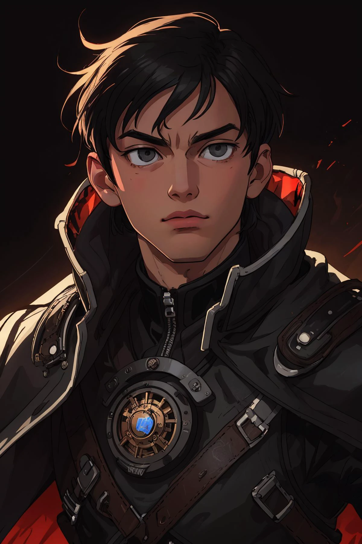 masterpiece, high quality, 2d art, intricate details, strong outlines,
<lora:GoodHands-beta2:0.8>,
(1man, masculine adult male:1.2), grey eyes, black hair, french crop,
Style-GravityMagic, solo, (full body:0.6), looking up, detailed background, detailed face, (<lora:VampiricTech:0.4>, vamptech theme:1.1), investigator of the unknown, steampunk tattered adventuring clothes, cape, dark color scheme, eldritch power, , existential dread, sunset, mysterious lovecraftian atmosphere,