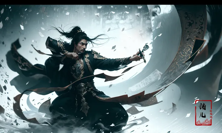 (dramatic, gritty, intense:1.4),masterpiece, best quality, 8k, insane details, intricate details, hyperdetailed, hyper quality, high detail, ultra detailed, Masterpiece,
(calligraphy:1.4)(ether colorful ink flowing:1.3),1girl,  A shot with tension
<lora:~Q?-Nflcalligraphy:0.8>