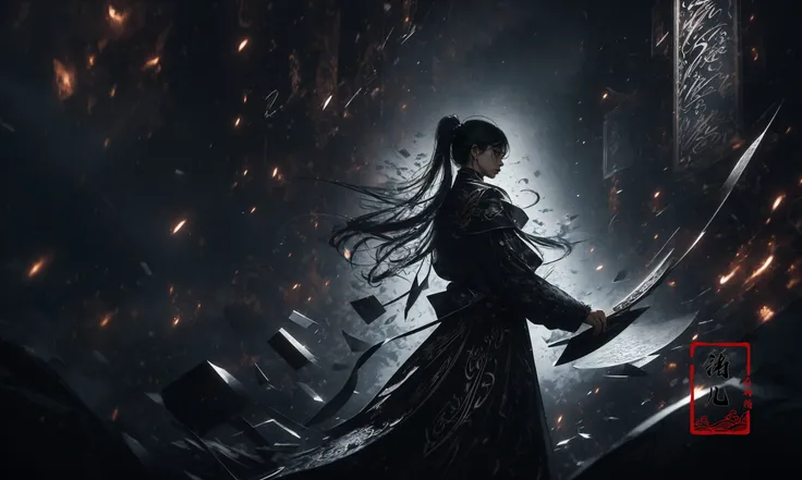 (dramatic, gritty, intense:1.4),masterpiece, best quality, 8k, insane details, intricate details, hyperdetailed, hyper quality, high detail, ultra detailed, Masterpiece,
(calligraphy:1.4)(ether colorful ink flowing:1.3),1girl,  A shot with tension
<lora:~Q?-Nflcalligraphy:0.8>