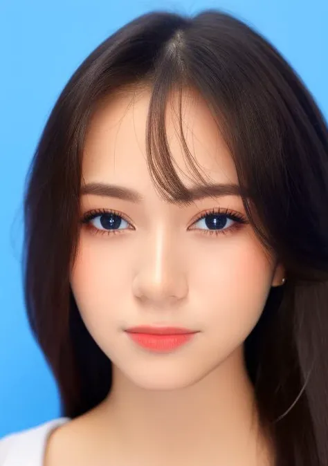 (a portrait of a woman:1.2), professional photo, studio shot, fashion, (simple background:1.3), detailed, perfect eyes, perfect face, dynamic hairstyle <lora:jkt48kathrina:1>