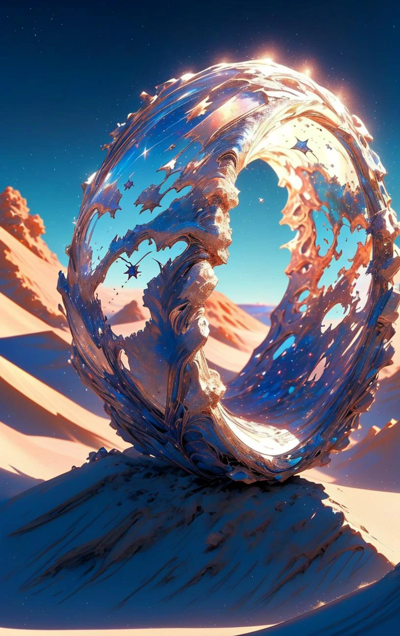Ring, ocean, avalanche,sand dune,underground landscape,starlight <lora:RingArt_Sora:1@0,.5@.4>
