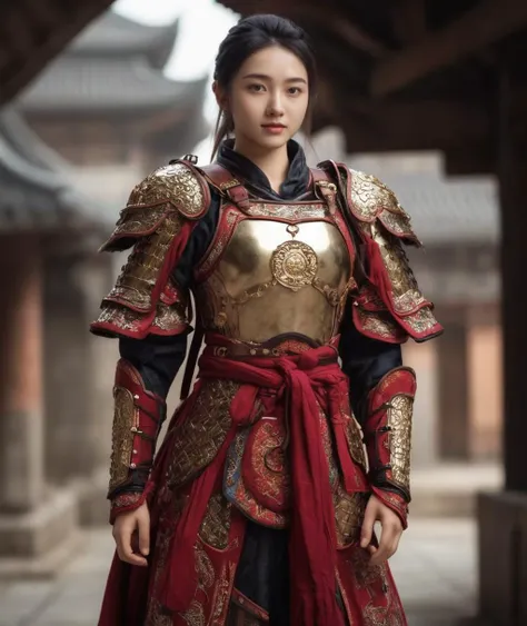 <lora:Qigeä¸å¼ç²èåç¬é«æ¸
æµè¯_45_3-000002:0.6>,a 20 year old chinese girl,Chinese_armor, realistic,solo,Background of ancient Chinese cities,detailed_eyes, full body, shoulder_armor,helmet, smiling,(masterpiece:1.2), (best quality:1.2), perfect eyes, perfect face, perfect lighting, (8K),(perfect anatomy),(highres),