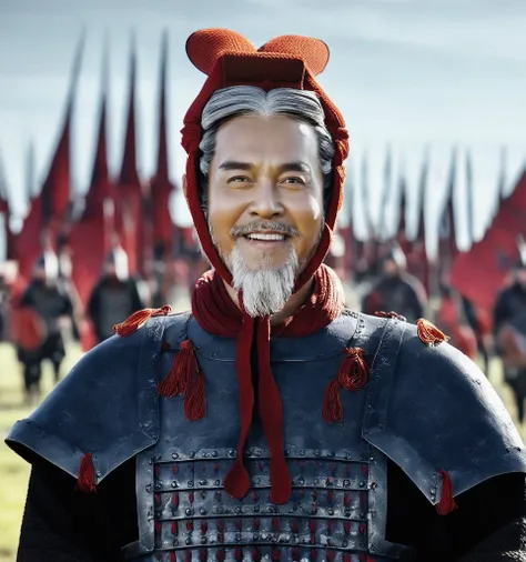 <lora:Qigeä¸å½ç²èï¼Chinese_armorï¼SDXL_v1.0:1>,a 30 year old chinese man,Qinjia,,realistic,solo,Background of ancient Chinese cities,detailed_eyes,shoulder_armor,helmet, smiling,(masterpiece:1.2), (best quality:1.2), perfect eyes, perfect face, perfect lighting, (8K),(perfect anatomy),(highres),detailed_eyes,