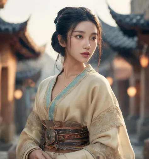 <lora:Qigeä¸å½ç²è(Chinese_armor)SDXL_v1.0:0.6>,a 25 year old chinese girl,Qxjia, realistic,solo,Background of ancient Chinese cities,detailed_eyes,looking at viewer,(masterpiece:1.2), (best quality:1.2), perfect eyes, perfect face, perfect lighting, (8K),(perfect anatomy),(highres),