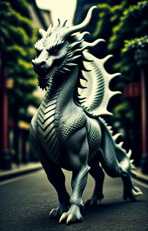 (indistinguishable from reality:1.4), a group of people walking down a street next to a Qilin statue, china silk 3d, in the evening, sha xi <lora:Qilin:1> <lora:difConsistency_detail:0.25> <lora:more_details:0.45> <lora:speedy1p5:1.15>