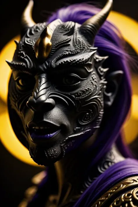 Qilin masquerade princess outfit, medieval clothing, halo rainbow colors, full face mask except eyes, detailed-amethysh-eyes, pr0f3ss10n4l, m4cr0, asian sun, oni, colossal dragon as background, god of wealth, avatar image <lora:Qilin:0.625> <lora:speedy1p5:1.15>