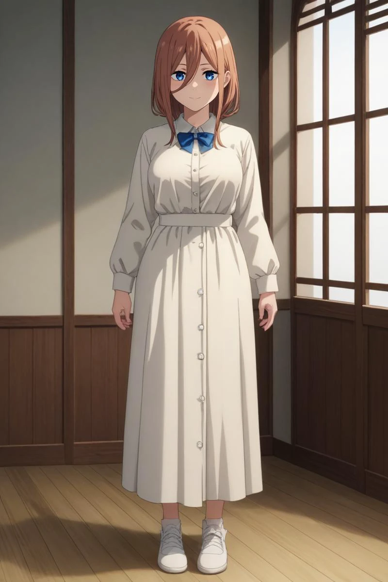 score_9, score_8_up, score_7_up, source_anime, rating_safe, intricate details, anime screencap, anime coloring, official style, , , 1girl, nakano miku, go-toubun no hanayome, blue eyes, brown hair, solo, full body, great wall of china, indoors, light, standing, :D, <lora:chainsaw_man_style_pony:0.74>, chainsaw_man_style, , <lora:sdxl_lightning_8step_lora:1>