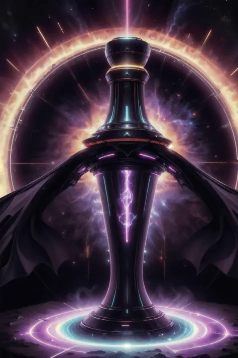 <lora:UltraBlackholeTech:.8>,ulblackholetech , ,scifi, excessive energy, (holy grail)