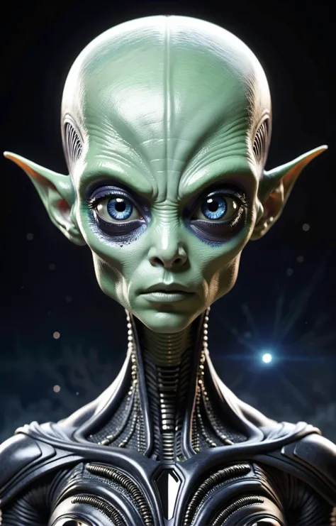 Alien-themed impress me by creating an award-winning photograph exploring an original and unconventional theme that captivates and amazes the viewer. Push boundaries of traditional concepts,infusing the image with creativity and wonder,leaving a lasting impression on those who behold it,32K,absurdres,intricately detailed, . Extraterrestrial, cosmic, otherworldly, mysterious, sci-fi, highly detailed