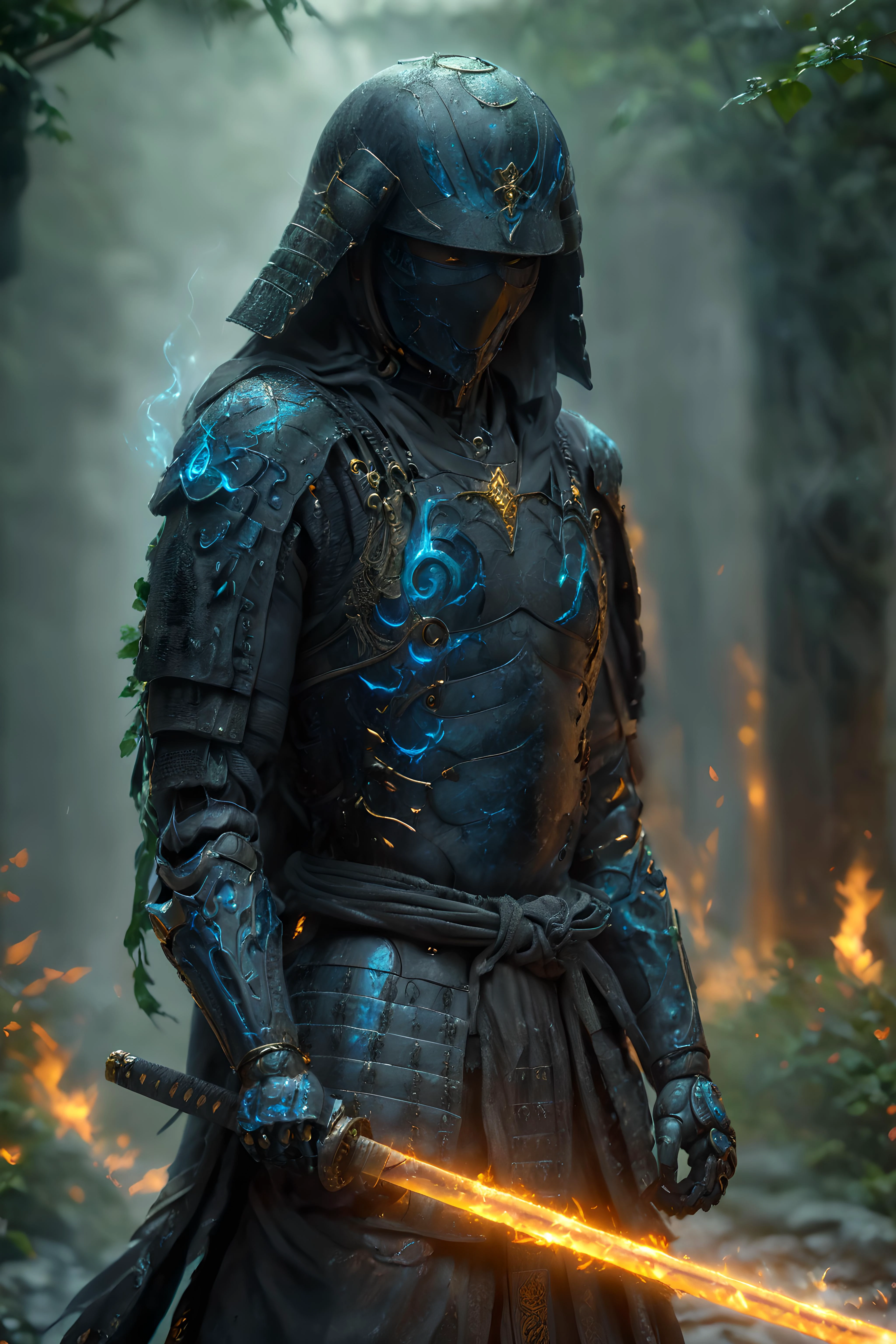 by Andy Kehoe and Julie Bell, mage wielding a katana <lora:aesthetic:1> <lora:great_lighting:1> <lora:XL_Weapon_Katana_-_By_HailoKnight:1> <lora:detailed_notrigger:1> <lora:Perfect Hands:1> <lora:photorealistic_portrait:1> <lora:SDXL_TI_my_eyes_are_bleeding:1> <lora:sd_xl_dpo_lora_v1:1> <lora:clothing_slider_v19:1> <lora:WowifierXL-V2:1> art by mooncryptowow