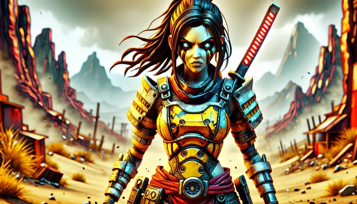 Borderlands, warrior woman wielding a katana