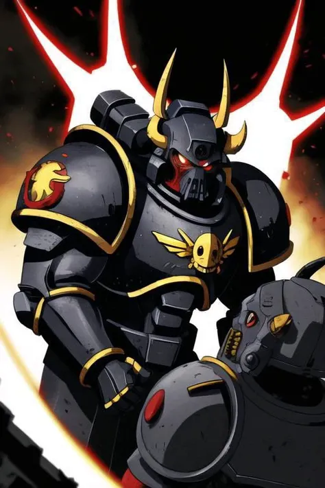 Art illustration,
space marine,
warhammer_chaos_spawn,
black armor,
red eyes,
mutation,
horror,
horns,
red, black, white yellow colors,
dynamic light,
ultra detail,
extremely detailed CG,
realistic, 8k,
micro intricate,
masterpiece,
comicbookpencils,
warhammer-40k-drawing-style