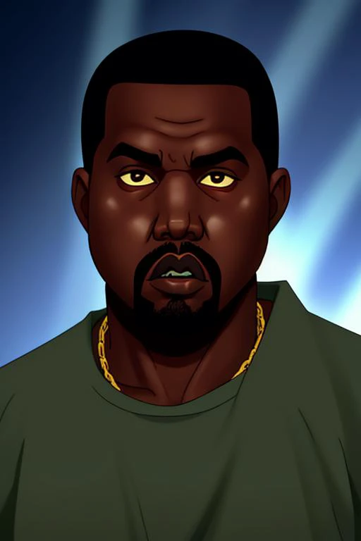 Kanye West is angry , close up
