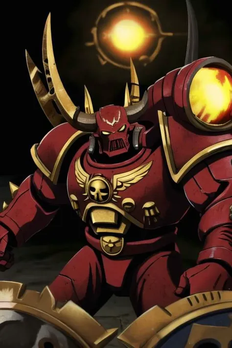 Art illustration,
space marine,
warhammer_chaos_spawn,
golden and black armor,
red eyes,
mutation,
dark fantasty,
horror,
horns,
red, black, white yellow colors,
dynamic light,
ultra detail,
extremely detailed CG,
realistic, 8k,
micro intricate,
masterpiece,
comicbookpencils,
warhammer-40k-drawing-style