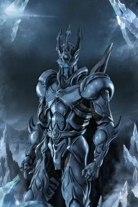 illustration,
Lich King,
ancient armor,
blue eye sockets,
blue armor,
standing and looking at viewer,
ice, winter, stars,
brown white colors,
emblem of half moon,
dynamic light,
ultra detail,
extremely detailed CG,
realistic, 8k,
micro intricate,
masterpiece,
comicbookpencils,
by Kentaro Miura