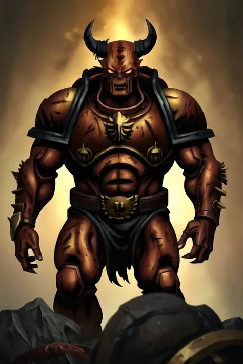 Art illustration,
tall muscular figure,
rotten flesh,
demonic theme,
space marine,
warhammer_chaos_spawn,
golden and black armor,
red eyes,
claws,
mutation,
dark fantasty,
horror,
horns,
red, black, white yellow colors,
dynamic light,
ultra detail,
extremely detailed CG,
realistic, 8k,
micro intricate,
masterpiece,
comicbookpencils,
warhammer-40k-drawing-style