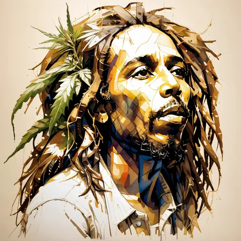 <lora:xk3mt1ks:1>, xk3mt1ks, bob marley in the cannabis symbol, pen sketch, sepia tone,