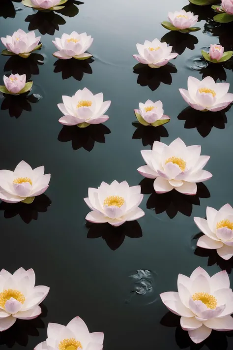 Create a Midjourney-style image using C4D (Cinema 4D) with Octane rendering. The focus is on a summer lotus scene, characterized by its soft, serene visuals. The background should be minimalist, emphasizing the beauty of the lotus flowers in a singular, uncluttered frame. No human figures are to be included, allowing the lotus flowers to be the sole focus. The image should capture the essence of a tranquil summer day, with the lotus blossoms floating gently on calm waters, reflecting a sense of peace and simplicity