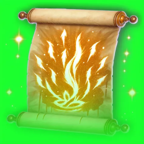 bg3 item icon, scroll of fire magic, <lora:bg3_items_offset:1>
BREAK
green background