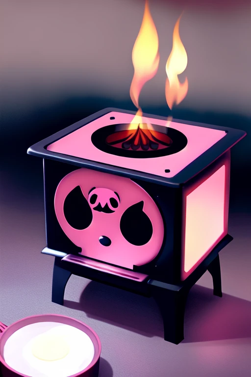 a stove with the form of kuromi
