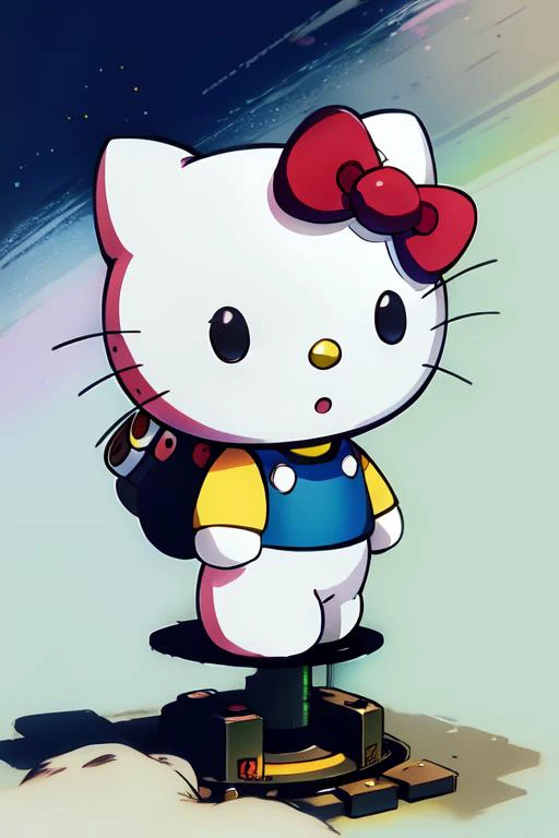 a plush toy of hello kitty, illustration by Greg rutkowski, yoji shinkawa, 4k, digital art, concept art, trending on artstation