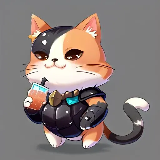 cute female cat monk, holding a drink, wearing leather armor, <lora:fun00d-000012:1.00>, 
fun00d, fantasy, calico fur