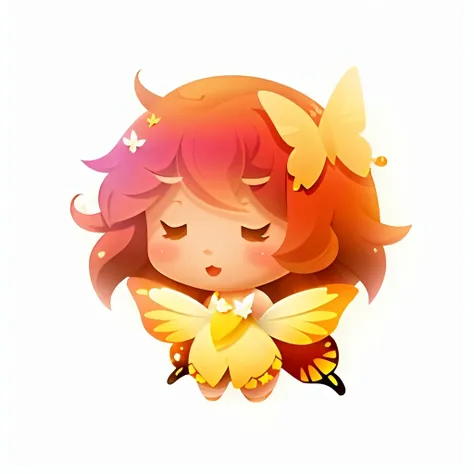 fun00d, girl, butterfly, Lavish, white background, <lora:fun00d-000012:1>