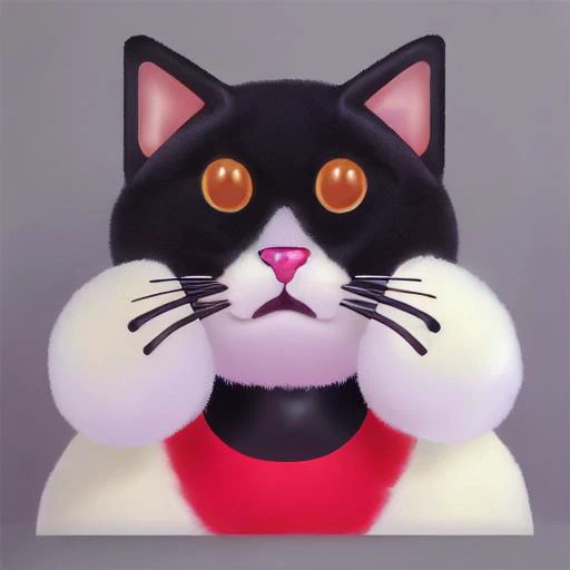A cute fluffy cat color, Very detailed, clean, high quality, sharp image, Saturno Butto