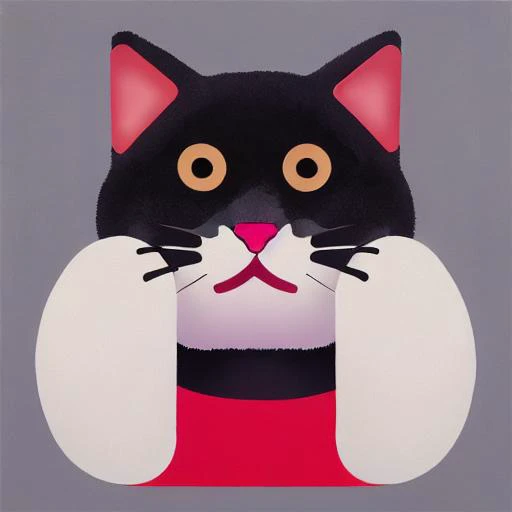 A cute fluffy cat flat, Very detailed, clean, high quality, sharp image, Saturno Butto