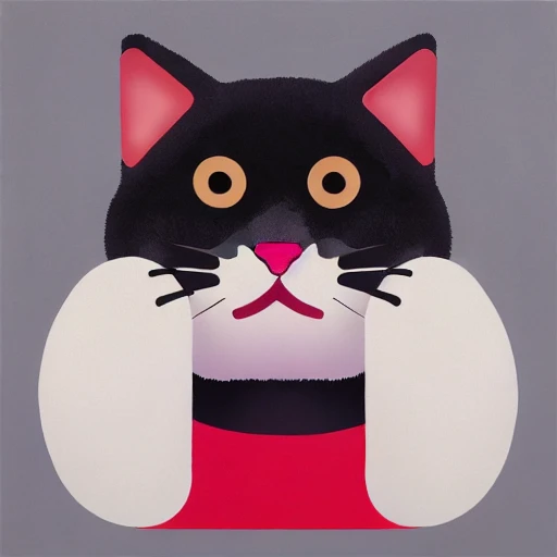 A cute fluffy cat flat, Very detailed, clean, high quality, sharp image, Saturno Butto