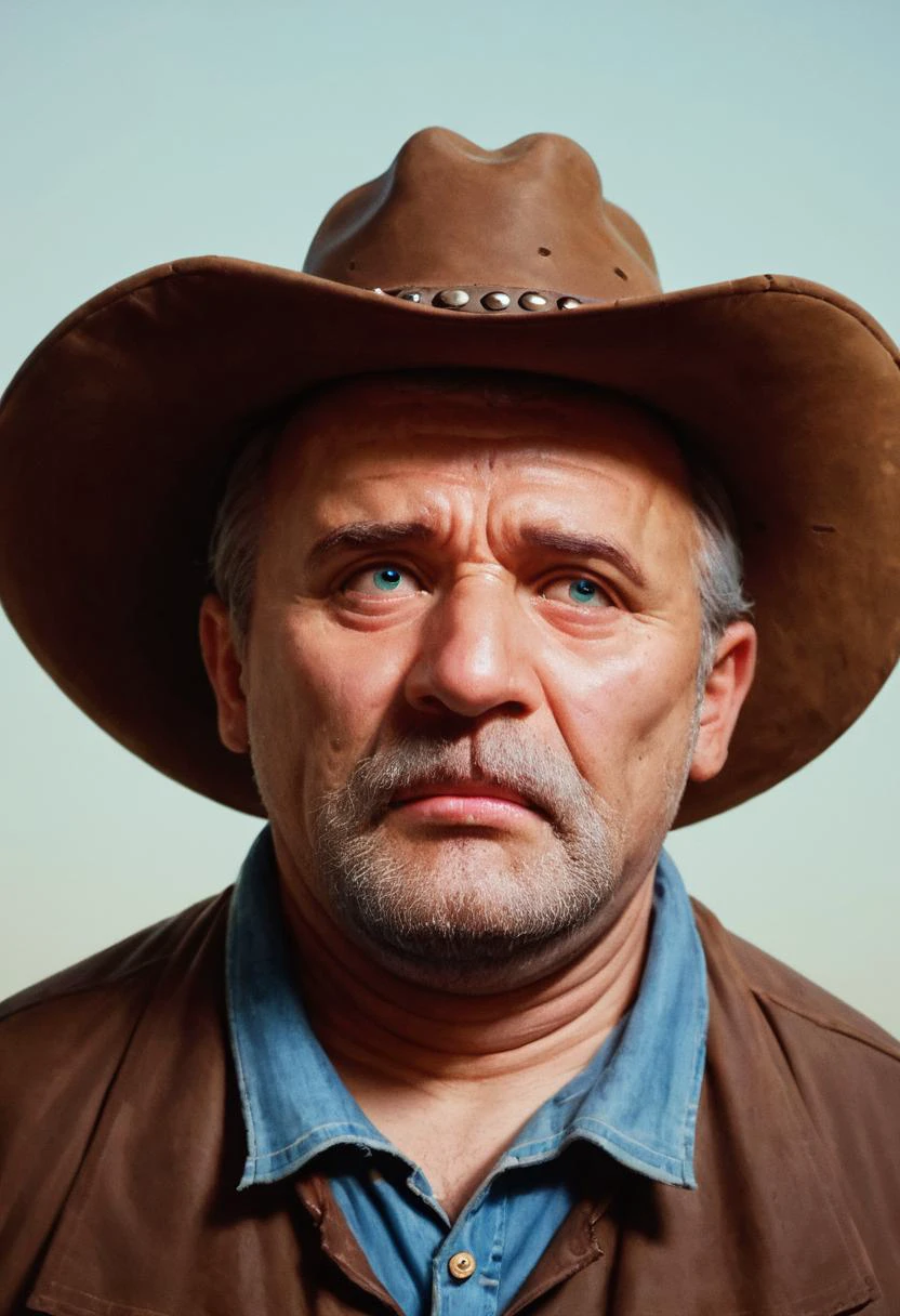score_9, score_8, score_9_up, (content_sfw:1.1), high quality, high contrast, (realistic:1.2), <lora:Photo 2 Style SDXL_LoRA_Pony Diffusion V6 XL:0.65>, portrait, 1boy, cowboy, (aged up, ugly men:1.3), desperate outlaw, wild west shootout, spaghetti western, (wild west, saloon:1.2), cowboy hat, bandolier, cowboy western, western comics \(style\), mexico, clint eastwood, detailed face, wrinkles, scar on face, scowl, dust, film grain, (from above,(shot on Diana F+:1.6),Lomochrome color film,film grain,dreamy haze,blur,light leak,fine grain,cropped shoulders,Fisheye,shimmering light,analogue:1.1), modern poster, <lora:Spaghetti-western_male_faces:1>, ugly bastard, ossan, beard stubble, <lora:Low-key lighting Style:1> Low-key lighting Style <lora:fearful:3> <lora:extremely detailed:1> extremely detailed <lora:add-detail-xl:1>, sad,tears:1.3