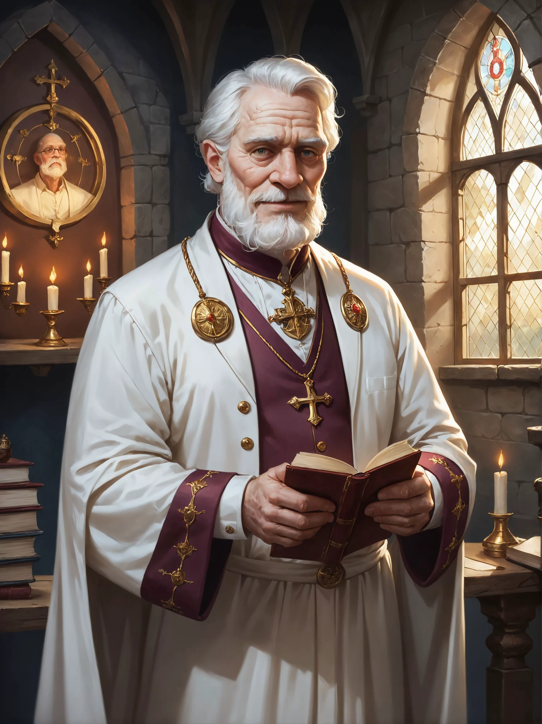 score_9, score_8, score_9_up, content_explicit, high quality, high contrast, realistic, masterpiece, best quality, hires, very aesthetic,
(pitch black:1.3), (old wizard, aged up oldman, white hair, white robes:1.4), wizard hat, beard, (very long beard:1.3),(detailed skin, wrinkles, blemishes, realistic skin texture:1.2), (very old man, grandpa:1.5), (aged up:1.3), wrinkled skin, sitting in an old tower, surrounded by ancient scrolls and manuscripts, (shiny skin:1.2), (realistic digital painting sci-fi illustration:1.3), sabu \(sabudenego\), (photorealistic creature:1.3), luminescence, radiant, dynamic complex composition, cinematic, <lora:Smooth Anime 2 Style SDXL_LoRA_Pony Diffusion V6 XL:0.5> <lora:Concept Art Twilight Style SDXL_LoRA_Pony Diffusion V6 XL:0.25> <lora:Realistic000003_1_2.5DAnime_0.05_Merge1:0.35> <lora:Line Art Style LoRA XL:0.45>