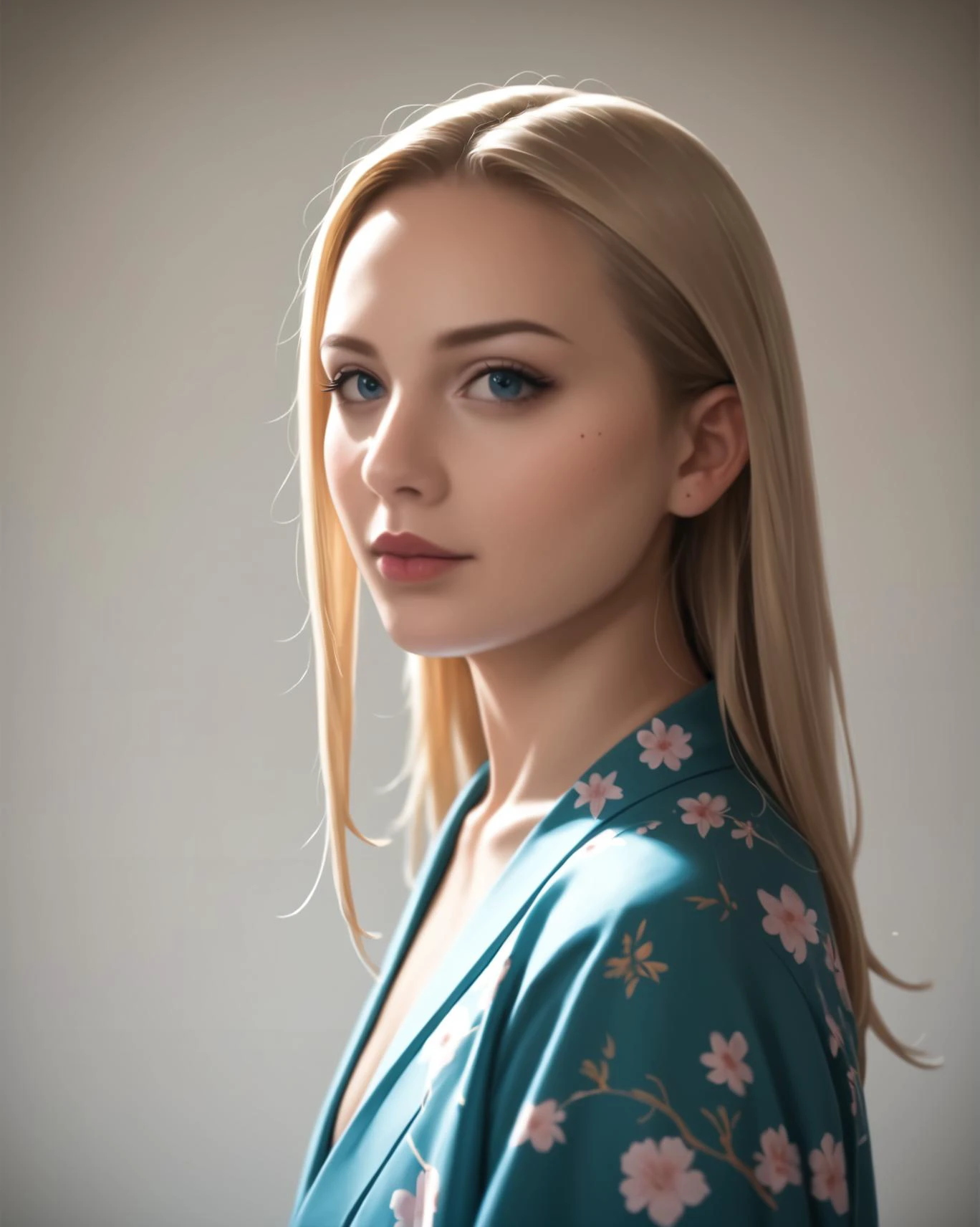 1girl, blonde, <lora:Kate_-_RL:0.8> kate, by,Wide angle focal length,Æ/22,ISO 800,kimono, canon eos 5d mark iv, highly detailed, photorealistic, raw photo, <lora:43stl1ght1ngXLP2:0.65> 43stl1ght1ng, low light, dramatic lighting, darkness,