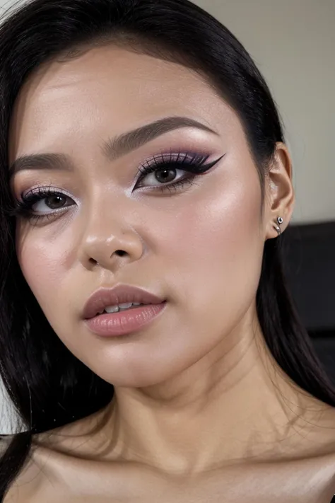 <lora:raelilblack:0.8> raelilblack, a woman , close up on face, makeup