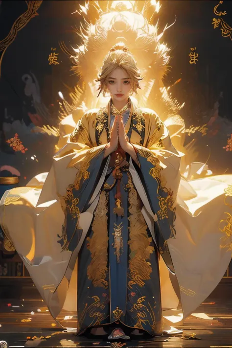 (masterpiece:1.2),best quality,PIXIV,taoist,(meditation:1.1),Daoist_Robe,
solo,a buddha standing in front of blonde,glowing taoist,transparent,<lora:taoist_20230623200708:1>,<lora:Daoist_Robe_v2:0.7>,