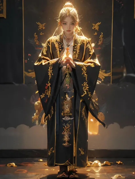 (masterpiece:1.2),best quality,PIXIV,taoist,(meditation:1.1),Daoist_Robe,closed eyes,full body,
solo,a buddha standing in front of blonde,glowing taoist,transparent,<lora:taoist_20230623200708:1>,<lora:Daoist_Robe_v2:0.8>,
