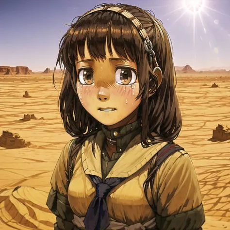 <lora:junavas_jun-07-03--avas-09-01:1>,
portrait, above waist, cute girl struggling to survive in Sahara Desert, thirsty, tired, hollowed eyes, whithered, gloom, overexposed, sunlight