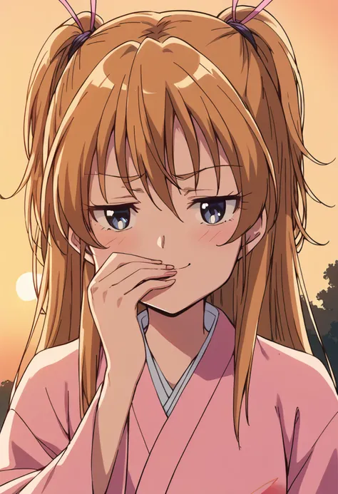 score_9, score_8_up, score_7_up, source_anime BREAK
houjou hibiki, blue eyes, 1girl, two side up, covering mouth, long hair, blush, solo, brown hair, hand over own mouth, yukata, orange hair, blonde hair, japanese clothes, face, close-up, kimono, hair ribbon, short hair, hand on own face, eyelashes, half updo, blue hair, upper body, solo, whispering, no mouth, hair ornament, anime coloring, hand to own mouth, covering own mouth, pink kimono, portrait, sunset, sky, tree, smug
<lora:cure_melody_houjou_hibiki_sdxl_locon_pony_v1:0.7> <lora:jitome_pony_v01Ca:2>