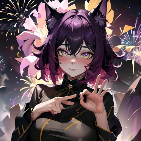 looking at viewer, blush, smirk, nyxctgrlVT, fireworks, night sky, dynamic lighting, (penetration gesture), <lora:NyxLora-000005:0.5>, <lyco:Dreamwave v2L:0.6> , <lyco:penetration gesture 64 locon-000008:1>
