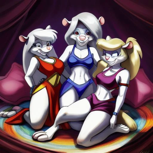 Minerva Mink (Animaniacs), <lora:HypnoHarem-19:1>, HypHarem, 1girl, best quality, masterpiece, highres