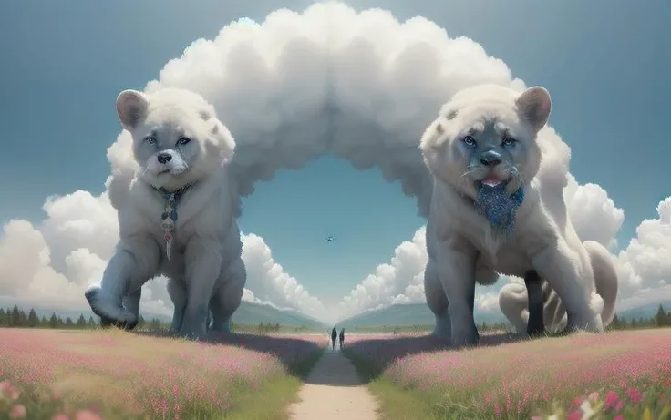 flower field, bear, Dutch white, macro <lora:cloudtunnel:0.7> cloudtunnel,