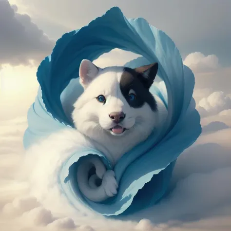 temple, guinea pig, Oxford Blue, foil   <lora:cloudtunnel:0.7> cloudtunnel,