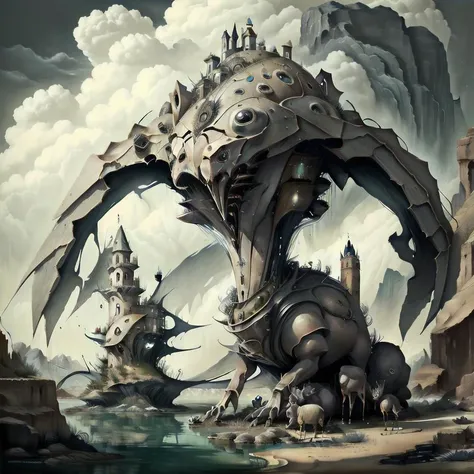 glasgow smile disruptive 1girl dropping trembling,( divine geyser | enchanted gym ), whale, cut-in <lora:surrealismai:1> surrealismai,